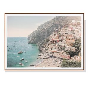 70cmx100cm Italy Amalfi Coast Wood Frame Canvas Wall Art