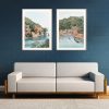 40cmx60cm Italy Coast 2 Sets Wood Frame Canvas Wall Art