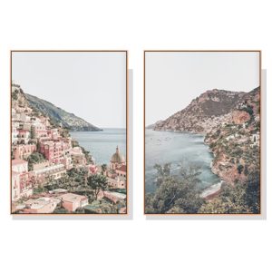 50cmx70cm Italy Positano 2 Sets Wood Frame Canvas Wall Art