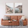 80cmx120cm Italy Positano 2 Sets Wood Frame Canvas Wall Art