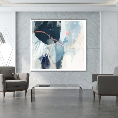 50cmx50cm Luz II White Frame Canvas Wall Art