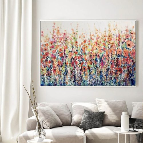 50cmx70cm Flourish Of Spring White Frame Canvas Wall Art