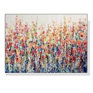 70cmx100cm Flourish Of Spring White Frame Canvas Wall Art
