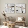 50cmx50cm Neutral Abstract 2 Sets White Frame Canvas Wall Art
