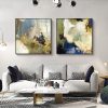 90cmx90cm Abstract Blue 2 Sets Black Frame Canvas Wall Art