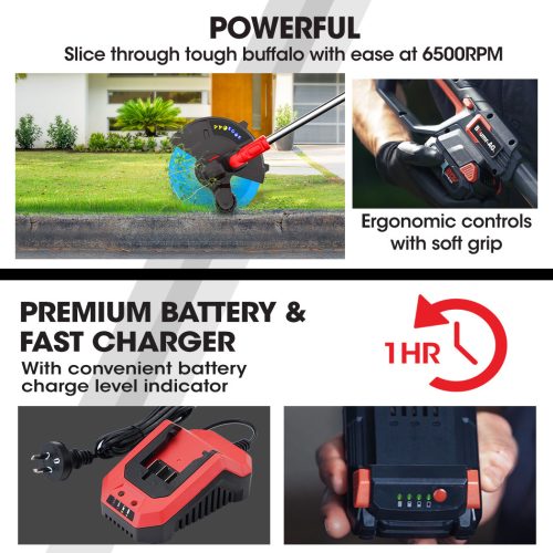 20V Cordless Line Trimmer Electric Whipper Snipper & Leaf Blower Combo Kit Battery Charger
