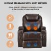 FORTIA Electric Massage Lift Recliner Chair Faux Leather 8 Point Massage Heating, Dark Crimson