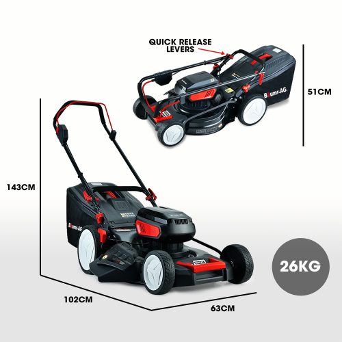 19 Inch Electric Cordless Lawn Mower Kit Battery Powered w/ 2x 4.0Ah Lithium Batteries