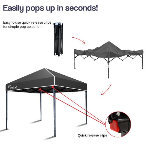 Red Track 3x3m Folding Gazebo Shade Outdoor Pop-Up Black Foldable Marquee