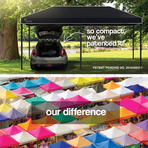 Red Track 3x6m Folding Gazebo Shade Outdoor Black Foldable Marquee Pop-Up