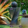 PROTEGE Solar Water Fountain Pump Twisted Design Outdoor with LED Lights – Black