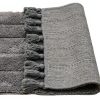 Cotton Fringe Tufted Non-Slip Bathmat Charcoal Grey