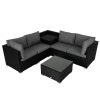 6PCS Outdoor Modular Lounge Sofa Coogee-Black