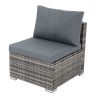 Large Modular Outdoor Ottoman Lounge Set in Grey