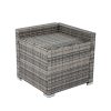 Large Modular Outdoor Ottoman Lounge Set in Grey