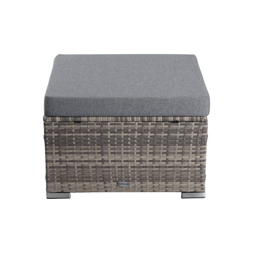 Large Modular Outdoor Ottoman Lounge Set in Grey