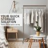 Meoktong Pearl Grey Clothes Rack Coat Stand Hanging Adjustable Rollable Steel