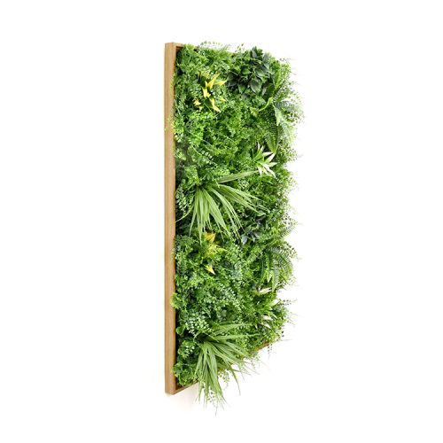3D Green Artificial Plants Wall Panel Flower Wall With Frame Vertical Garden UV Resistant 50X100CM