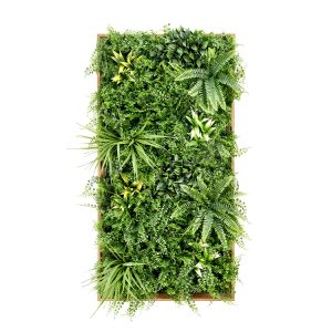 3D Green Artificial Plants Wall Panel Flower Wall With Frame Vertical Garden UV Resistant 50X100CM