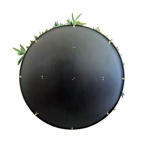 Artificial Green Wall Plant Panel Disc Garden Flower Art 100cm Grassy UV Resistant-Fireworks Black Frame
