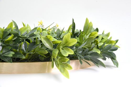 Artificial Green Wall Plant Garden Panel Daffodil Smile Disc Art 50cm Grassy  UV Resistant Frame