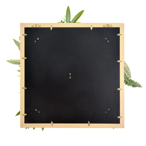 3D Green Artificial Plants Wall Panel Flower Wall With Frame Vertical Garden UV Resistant 50X50CM