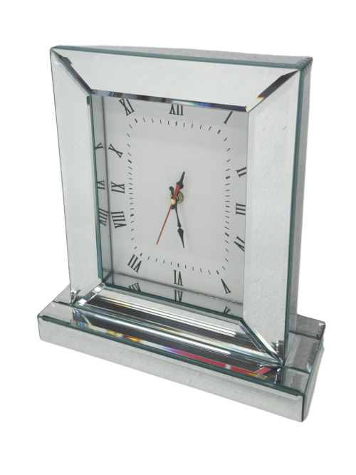 Mirrored Table Clock – Silver