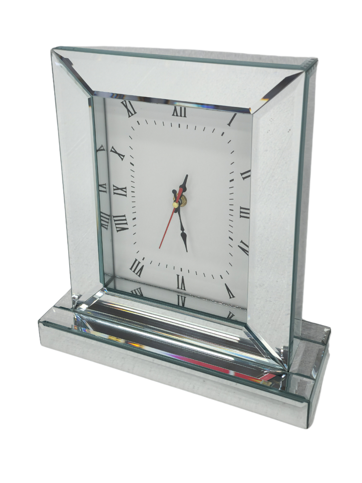 Mirrored Table Clock - Silver