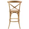 Aster Crossback Bar Stools Dining Chair Solid Birch Timber Rattan Seat – Oak