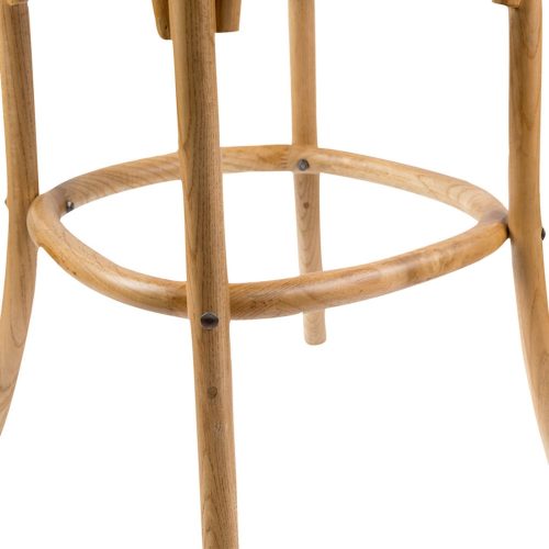 Aster Crossback Bar Stools Dining Chair Solid Birch Timber Rattan Seat – Oak