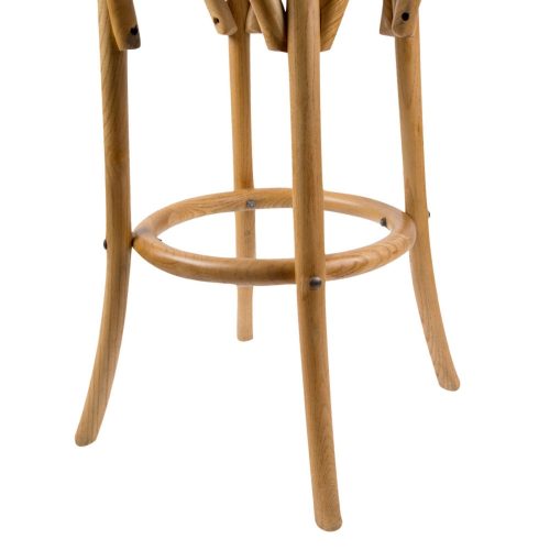 Aster Round Bar Stools Dining Stool Chair Solid Birch Timber Rattan Seat – Oak