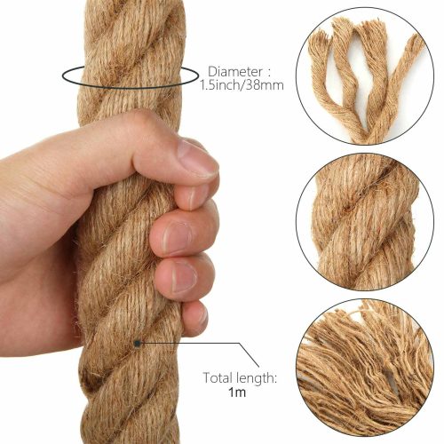 1m Sisal 40mm Rope Natural Twine Cord Thick Jute Hemp Manila  Crafting Home Decor