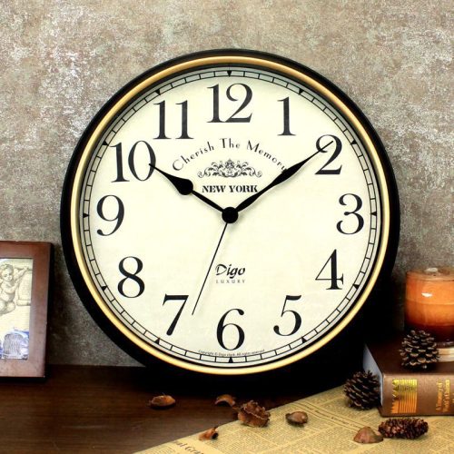 Wall Clock Large 41cm Silent Home Wall Decor Retro Clock for Living Room Kitchen Home Office