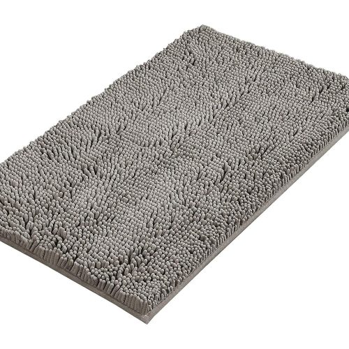 Dark Grey Bath Mat Rug Bathroom Extra Soft Absorbent Rugs Non Slip Quick Dry