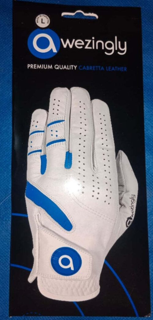 Power Touch Cabretta Leather Golf Glove for Men – White (L)