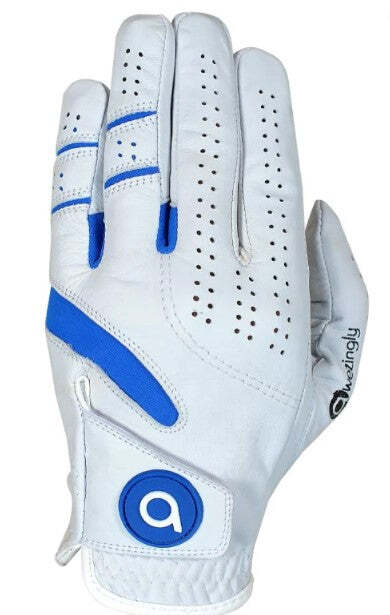 Power Touch Cabretta Leather Golf Glove for Men - White (M)