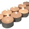 Large Tealight Candles 6cm Wide in silver foil cup  10 in a pack – Party Event Wedding BBQ Dinner Romantic Ambience Decor