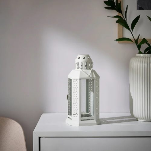 White Metal Miners Lantern Summer Wedding Home Party Room Balconey Deck Decoration 21cm Tealight Candle