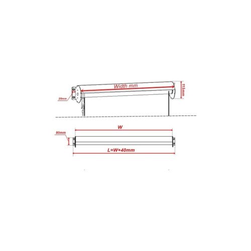 Outdoor Roller Blind Sun Screen Awning With Aluminium Hood 1.8,