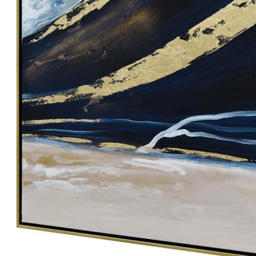 150X70cm Set of 3 Gold Framed Hand Painted Canvas Wall Art