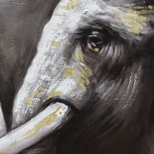 120X80cm Tusker Ties Champagne Framed Hand Painted Canvas Wall Art