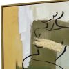 50X60cm Golden Veil Dark Wood Framed Canvas Wall Art