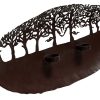 Leaf Shape 3D Decorative Metal Wall Art Decor with Tealight Candle Holders