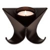 Small Decorative Black Metal Tea Light Candle Holders in Set of 3