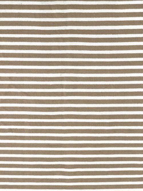 Beige/cream striped cotton kilim rug120x180 cm