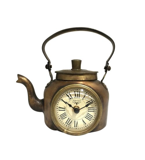 Table Clock – Old Brass Tea Kettle