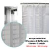 Jacquard White Checkered Bathroom Shower Curtain 180cm wide x 210 cm long