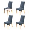 Home Innovations Set of 4 Easy Fit Stretch Dining Chair Covers Knitted – Dark Blue