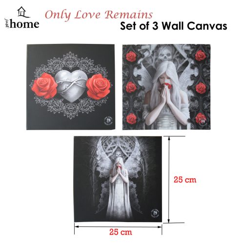 Anne Stokes Set of 3 Only Love Remains Wall Canvas