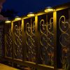 2PCS Monocrystalline solar panel LED Wall Lights for Fence Garden(Black)